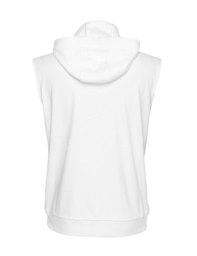 MARCO PESCAROLO SLEEVELESS HOODIE JACKET - WHITE - COTTON