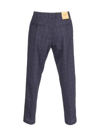 MARCO PESCAROLO PANTS - BLUE & BROWN - LIGHTWEIGHT WOOL