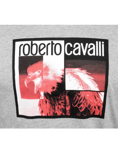 ROBERTO CAVALLI T-SHIRT - GREY - COTTON