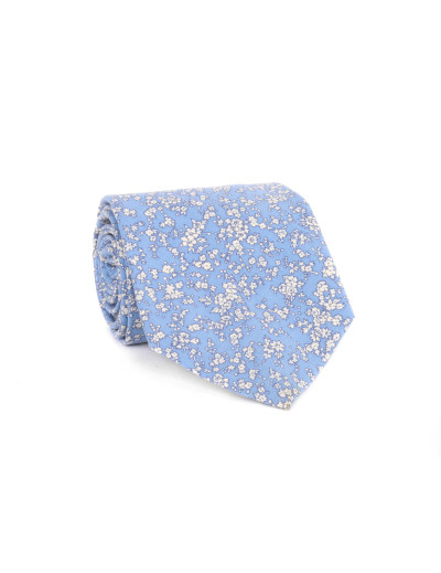 SARTORIA CIARDI TIE - BLUE & WHITE - PURE SILK