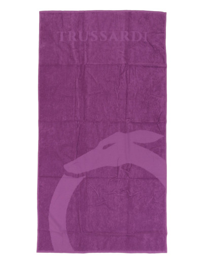 TRUSSARDI BEACH TOWEL - PURPLE - COTTON