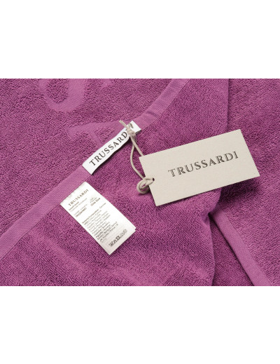 TRUSSARDI BEACH TOWEL - PURPLE - COTTON