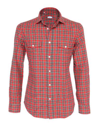 VINCENZO DI RUGGIERO WESTERN SHIRT - RED - COTTON 